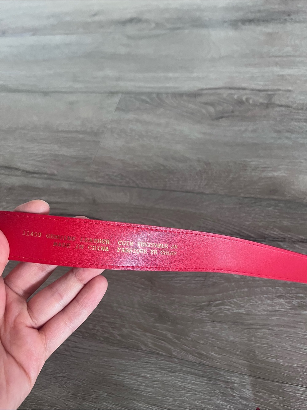 Red Braided Leather Belt with Round Buckle - Picture 5 of 6